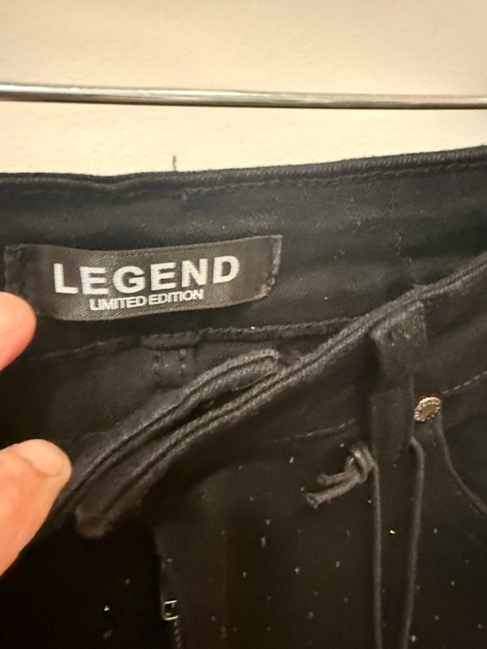Black Lace Panel Jeans for Women - Picture 7 of 17